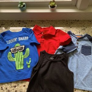 Bundle of 4 Garanimals Toddler Boys Shirts, Size 3t